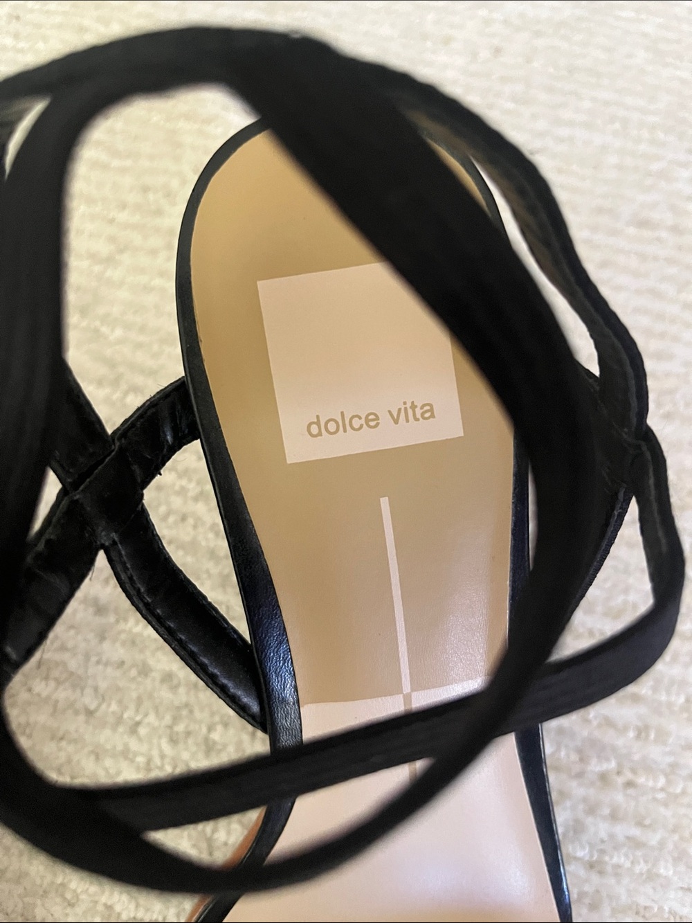 Dolce Vita Black Strappy Square-Toe Heels - Picture 3 of 9